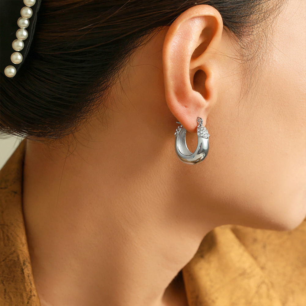 Reva Crystal Hoop Earring