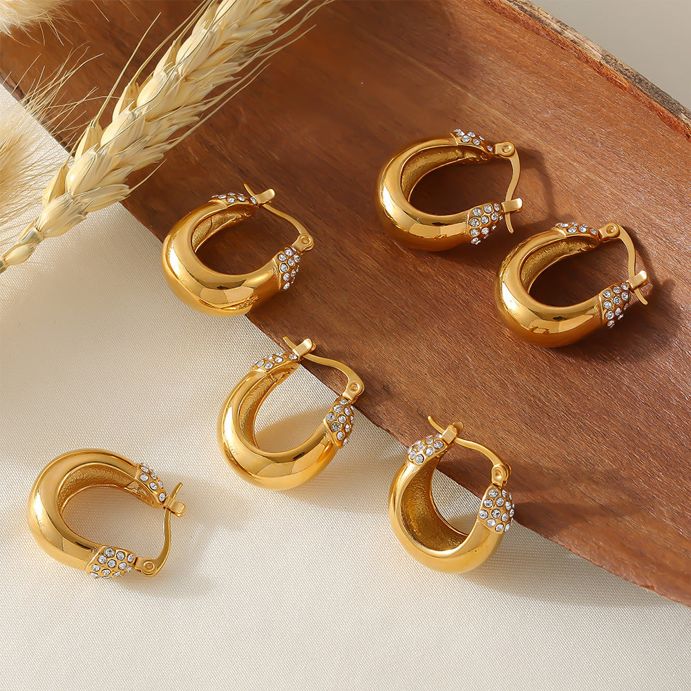 Reva Crystal Hoop Earring