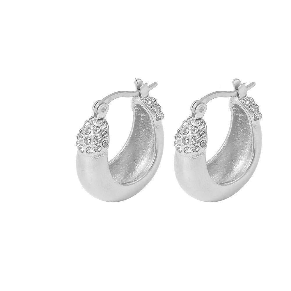 Reva Crystal Hoop Earring