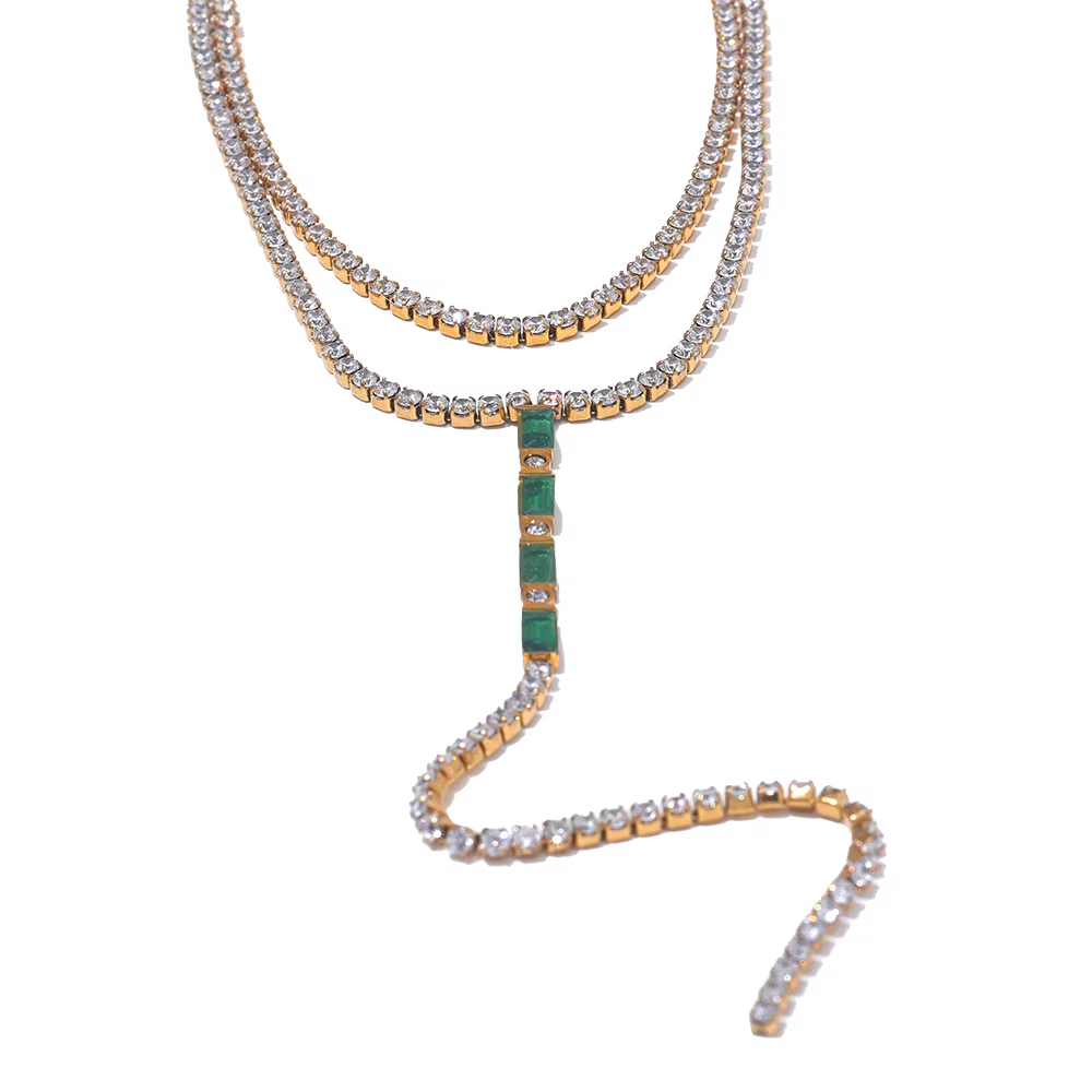 Reva Emerald Cascade Necklace
