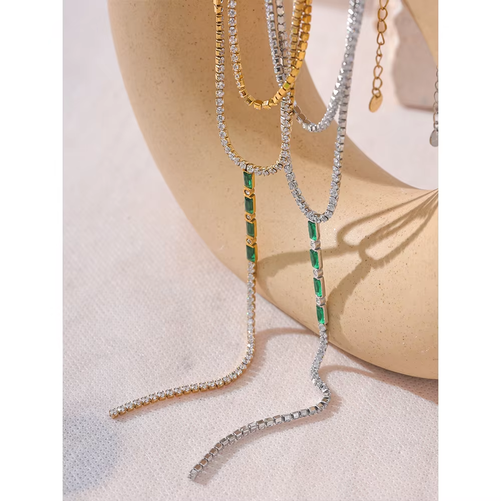 Reva Emerald Cascade Necklace