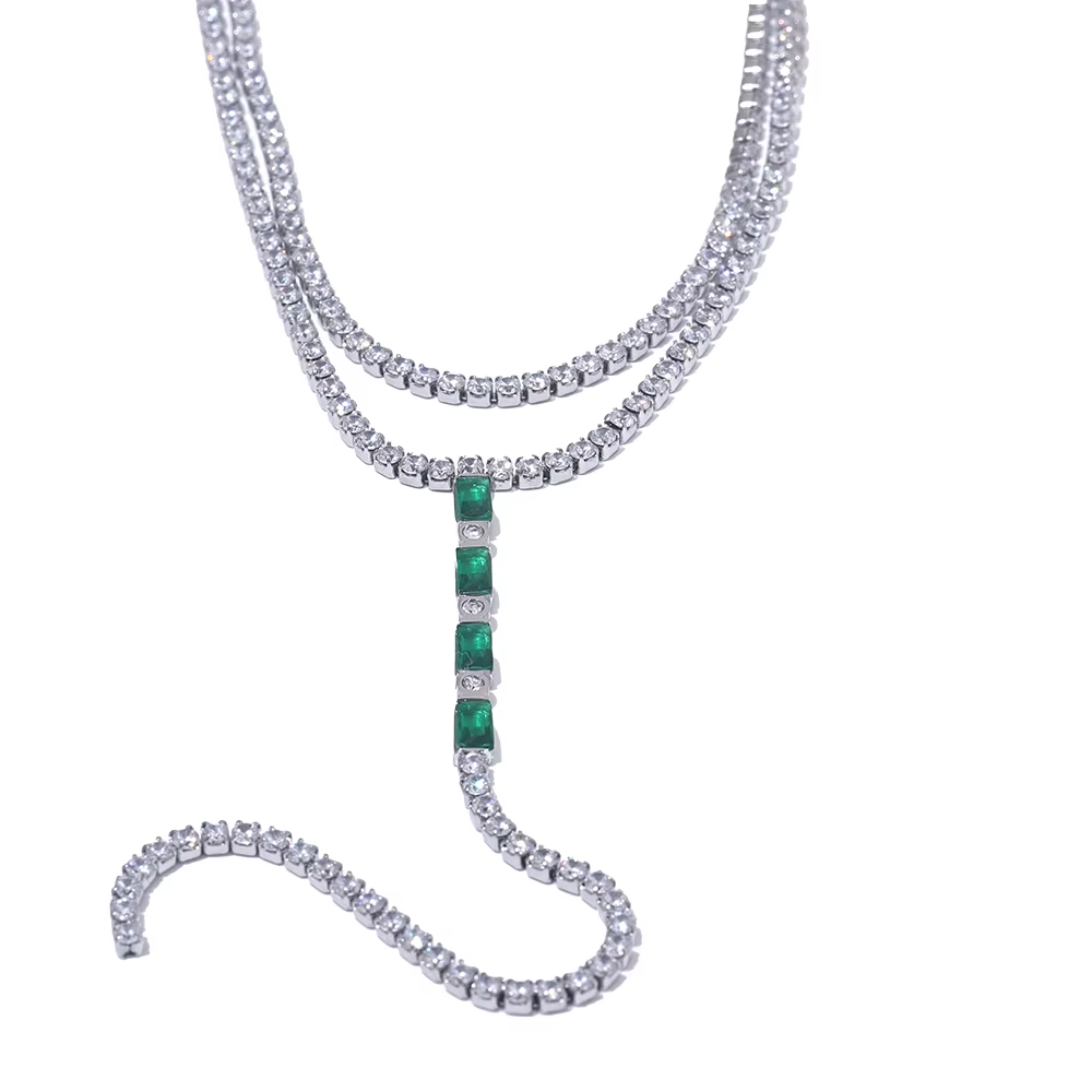 Reva Emerald Cascade Necklace