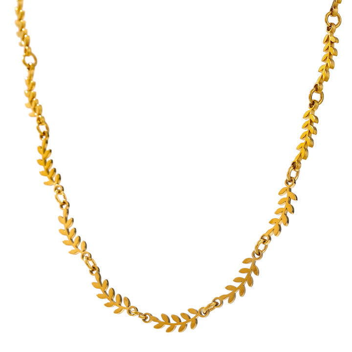 Rhea Leaf Chain Necklace