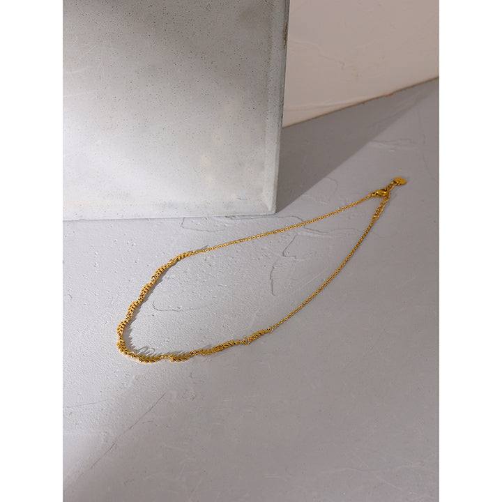 Rhea Leaf Chain Necklace