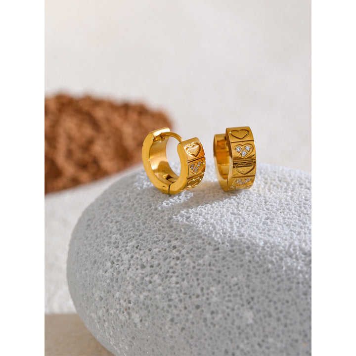 Rhea Mini Heart Charm Hoops