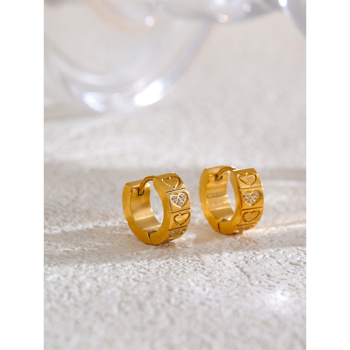 Rhea Mini Heart Charm Hoops