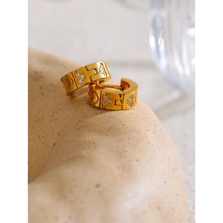 Rhea Mini Heart Charm Hoops