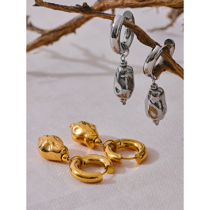 Riva Molten Hoop Earrings