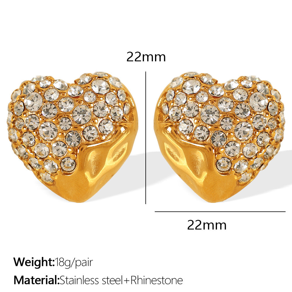 Ruh Spark Heart Studs