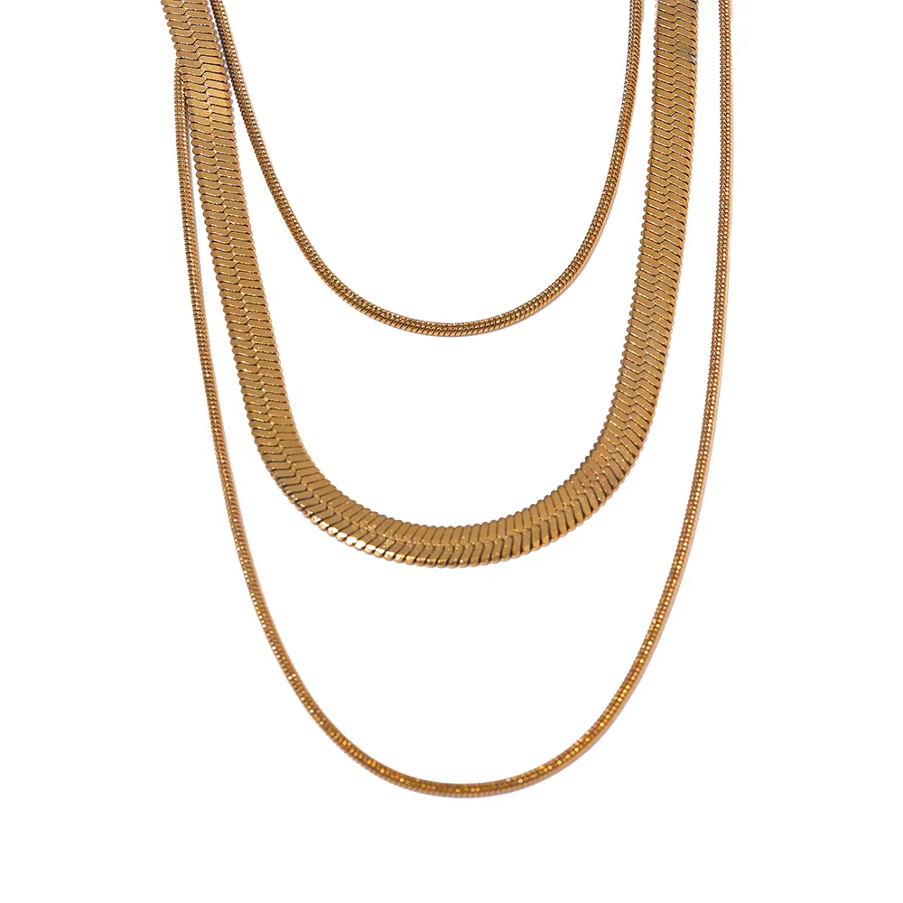 Saanjh Layered Herringbone Necklace