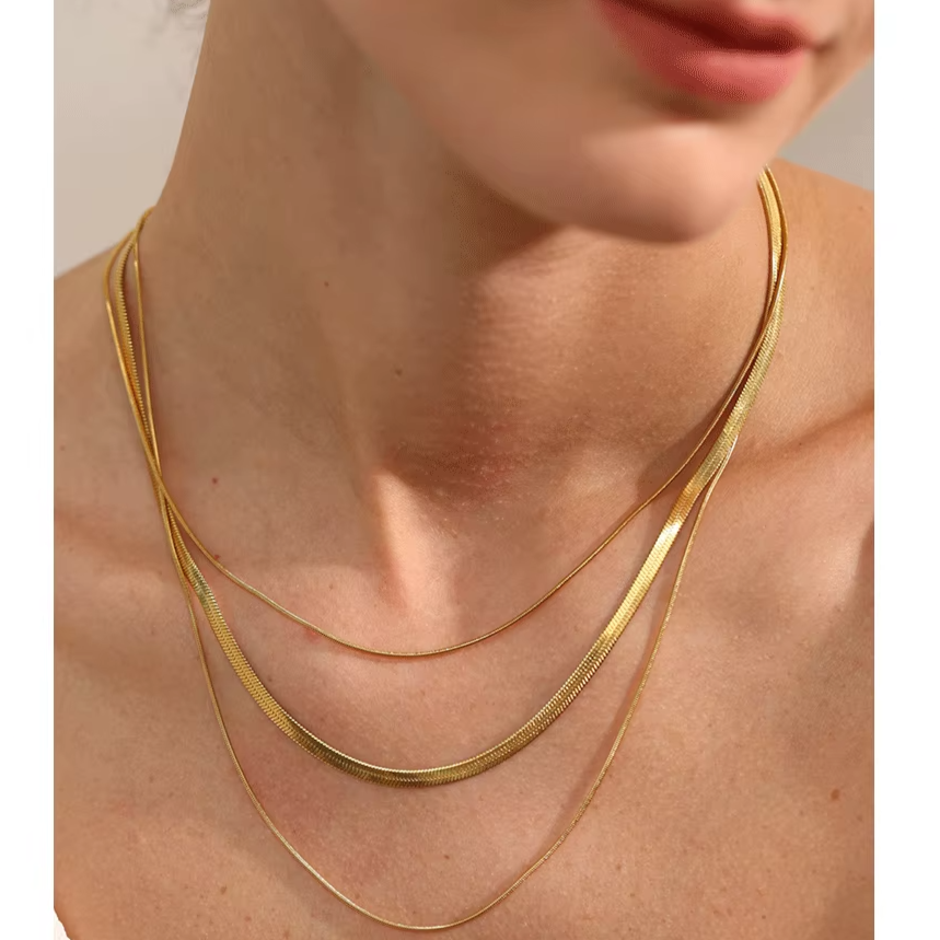 Saanjh Layered Herringbone Necklace