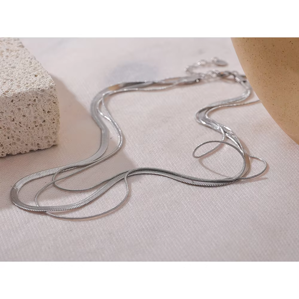 Saanjh Layered Herringbone Necklace