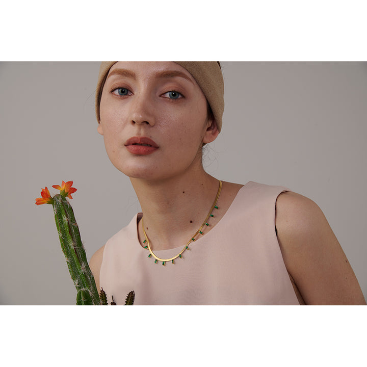 Saanvi Drop Charm Chain Necklace