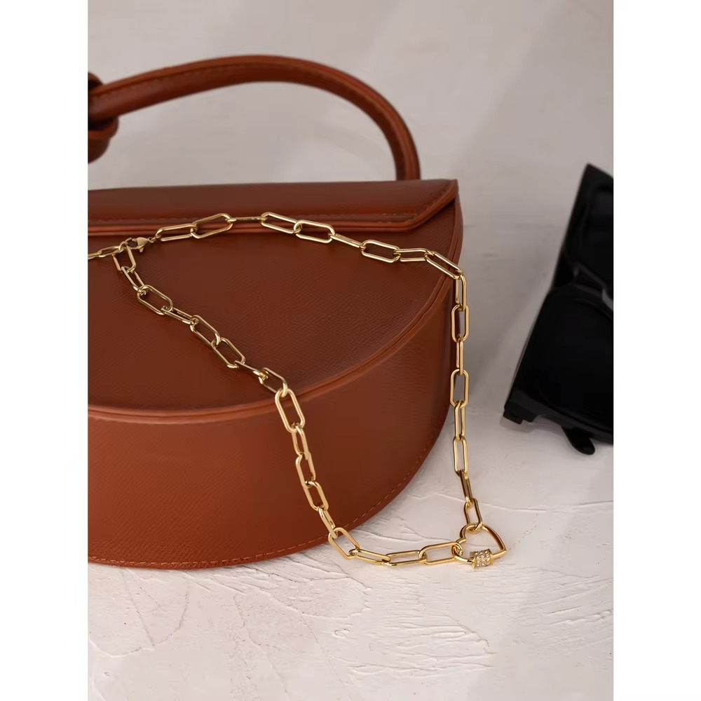 Saanvi Pave Heart Link Necklace