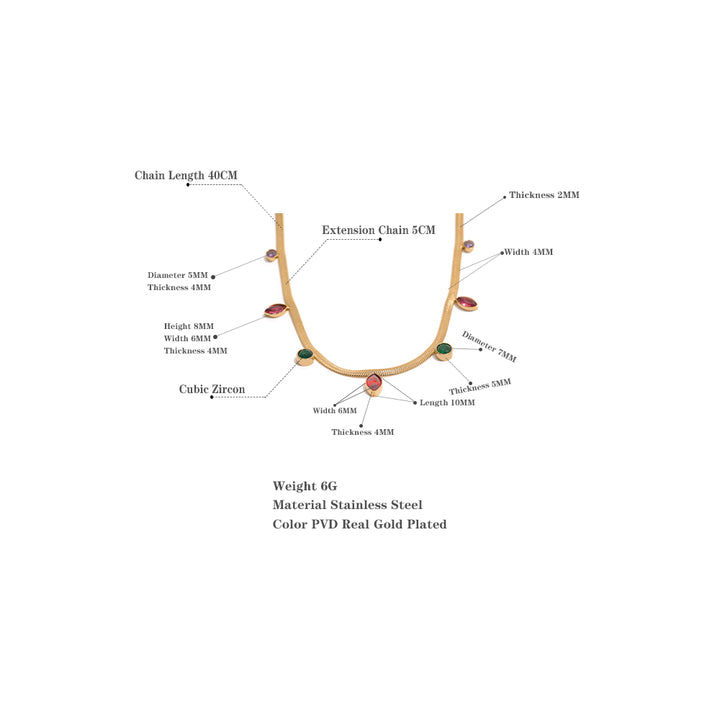 Saira Gemdrop Charm Necklace