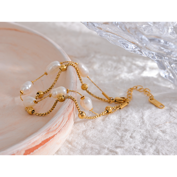 Samaira Pearl Orbit Chain Bracelet