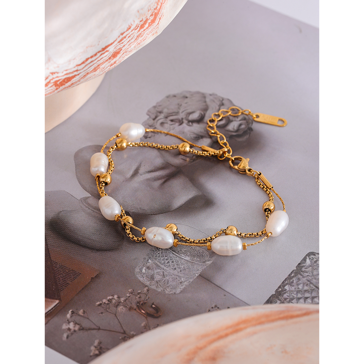 Samaira Pearl Orbit Chain Bracelet