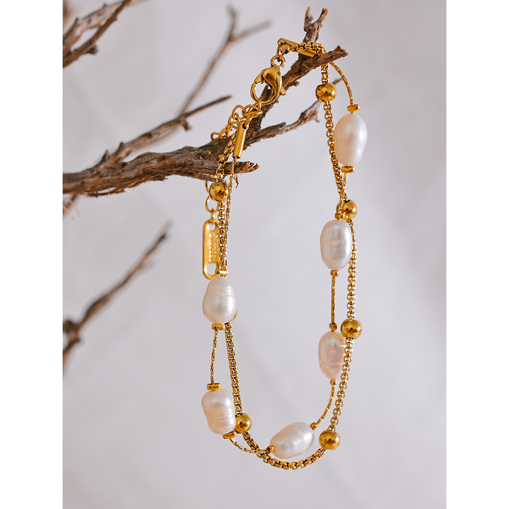 Samaira Pearl Orbit Chain Bracelet