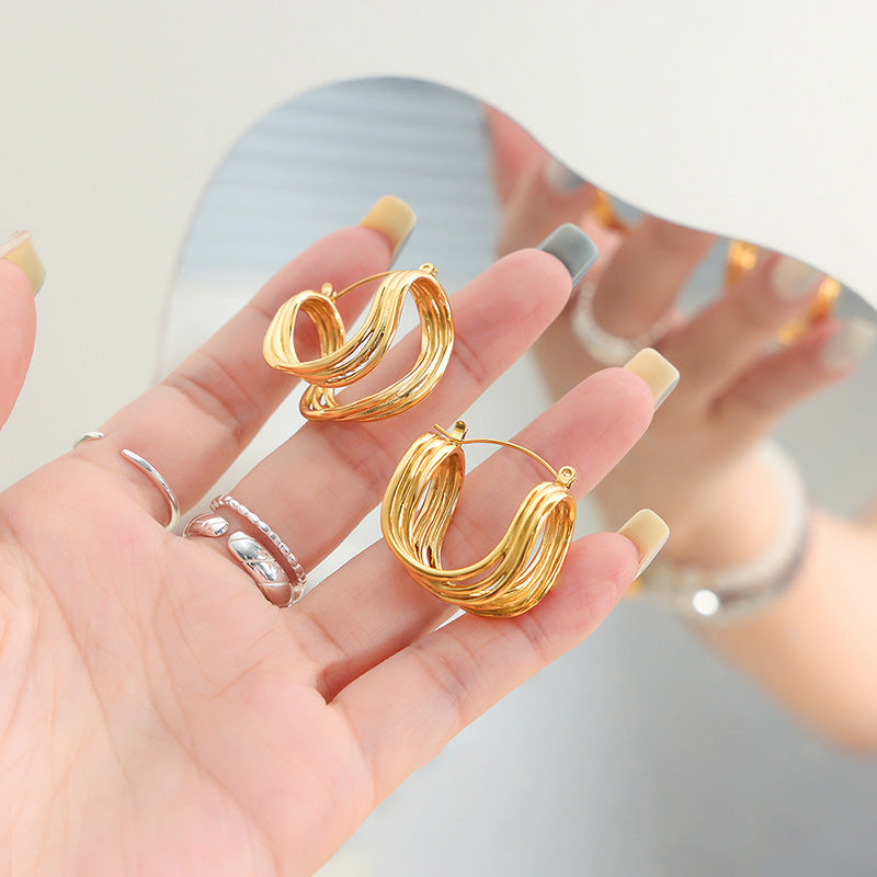Sonia Textured Layered Hoops