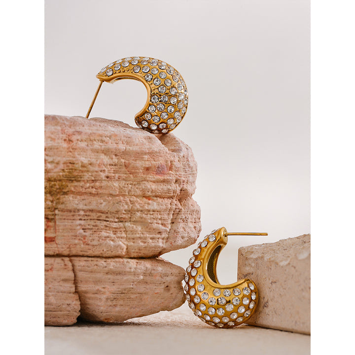 Soraya Crystal Curve Studs