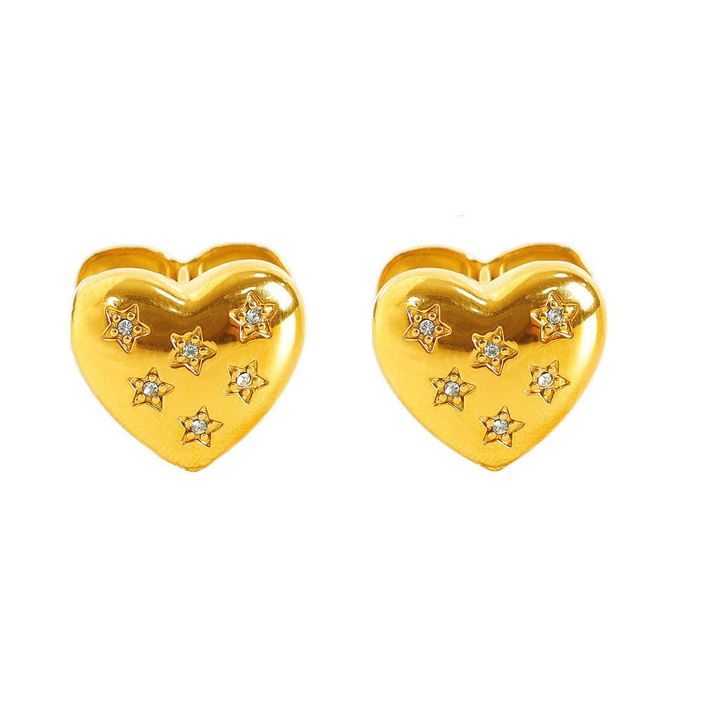 Stella Studded Heart Studs