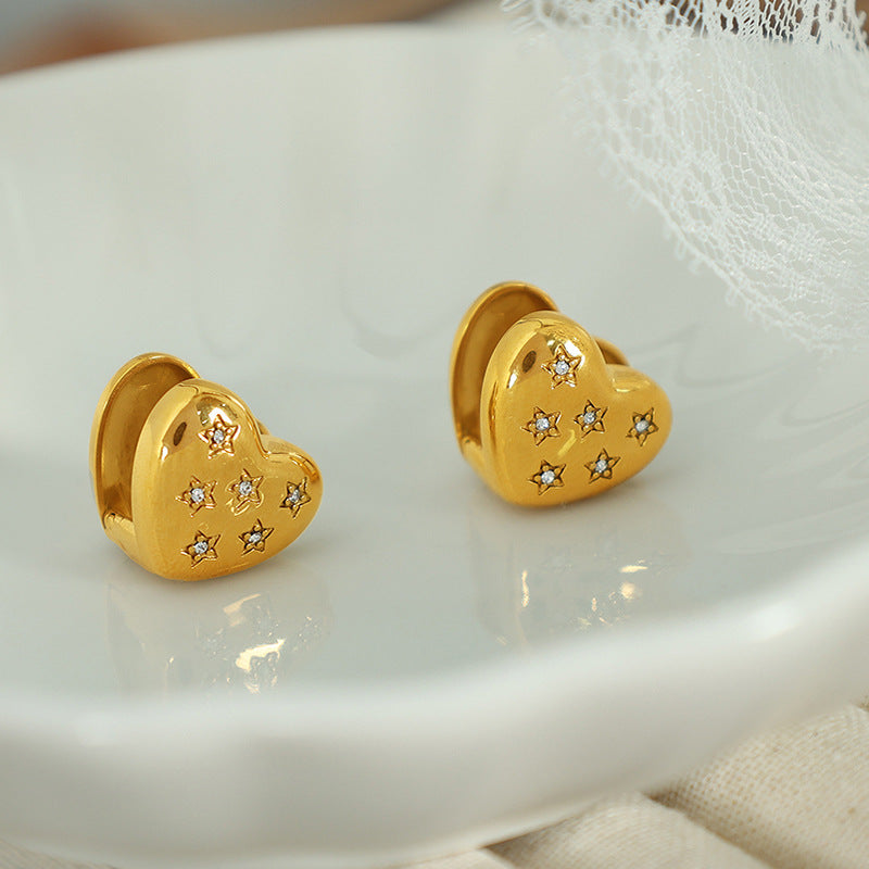 Stella Studded Heart Studs