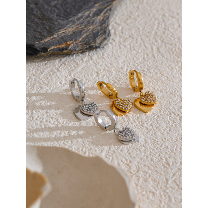 Suhana Dual Heart Charm Hoops