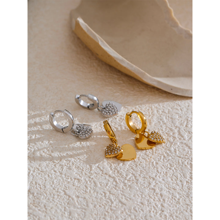 Suhana Dual Heart Charm Hoops