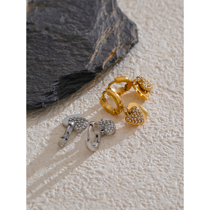 Suhana Dual Heart Charm Hoops