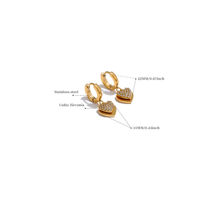 Suhana Dual Heart Charm Hoops