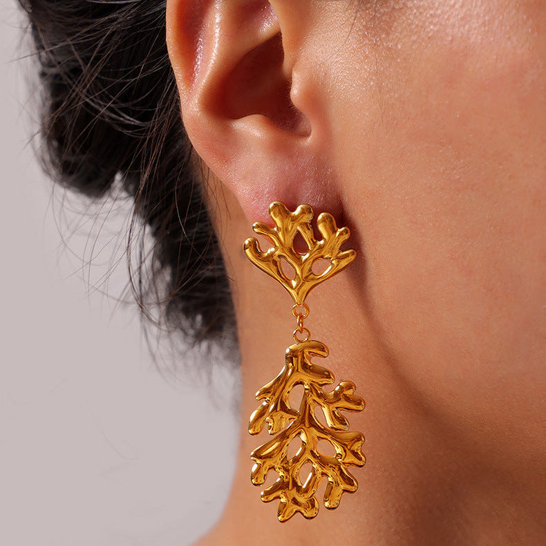 Tamarind Leaf Dangle Earrings