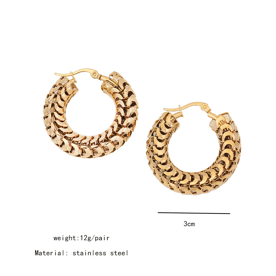 Tanvi Woven Chain Hoops