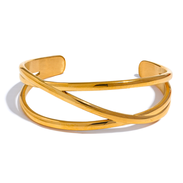 Tanya Cross Band Gold Cuff