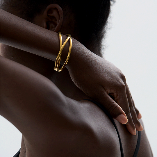 Tanya Cross Band Gold Cuff