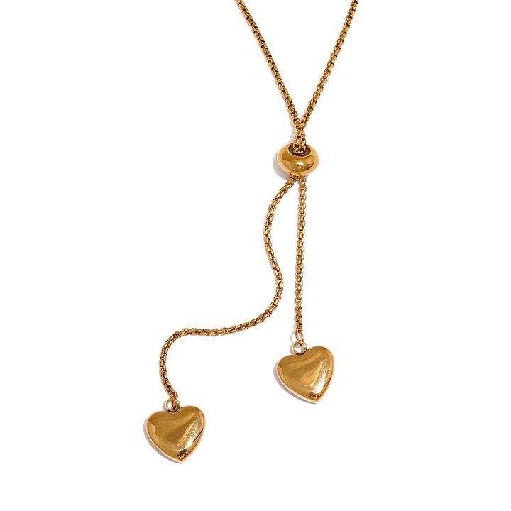 Tara Twin Heart Drop Necklace