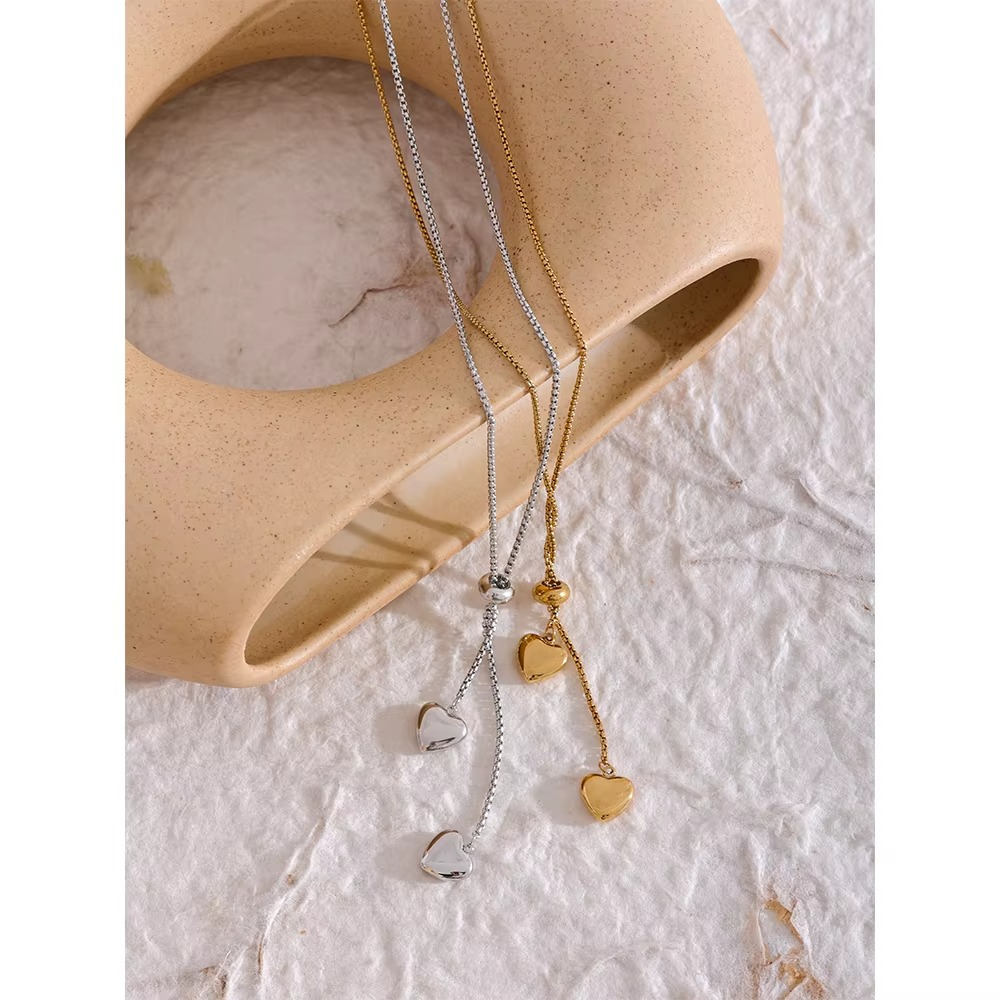 Tara Twin Heart Drop Necklace