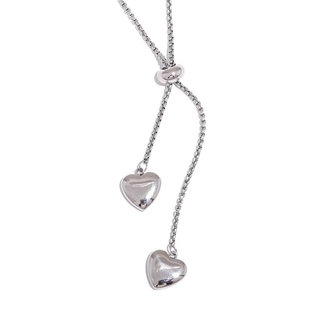 Tara Twin Heart Drop Necklace