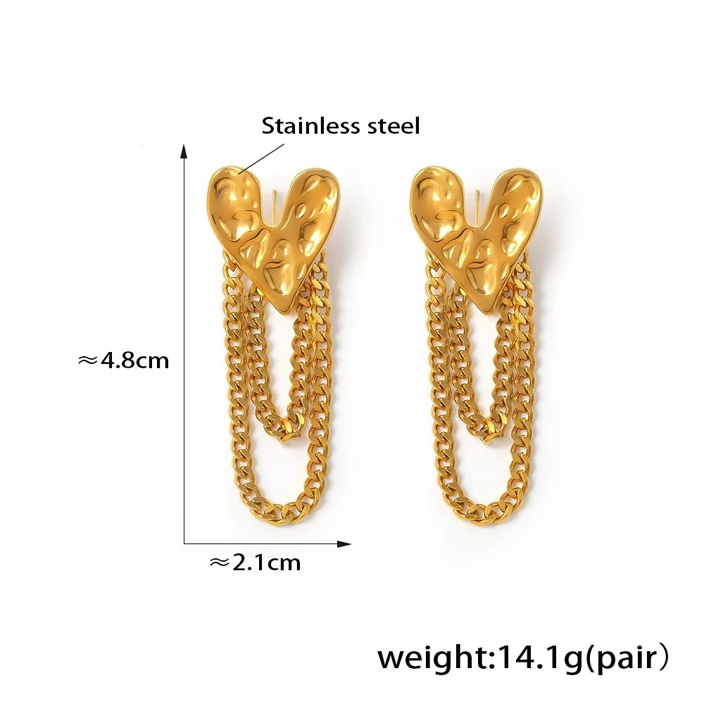 Tia Heart Chain Drops