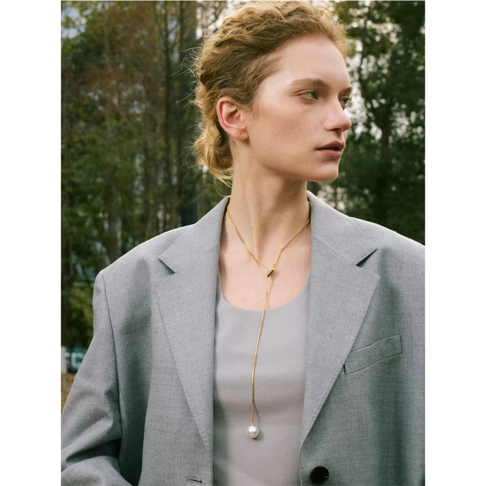 Raina Pearl Slider Necklace