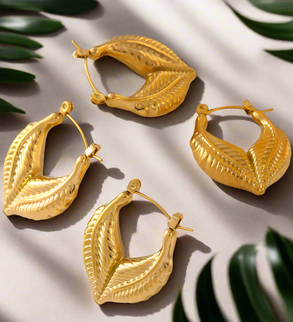 Vanya Leaf Hoops