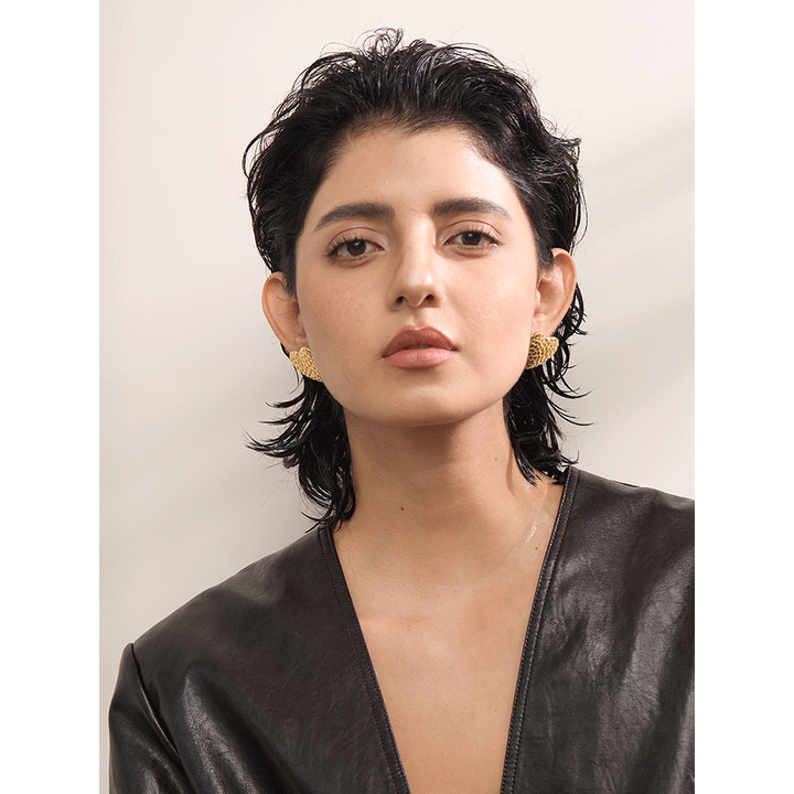 Vanya Textured Heart Studs