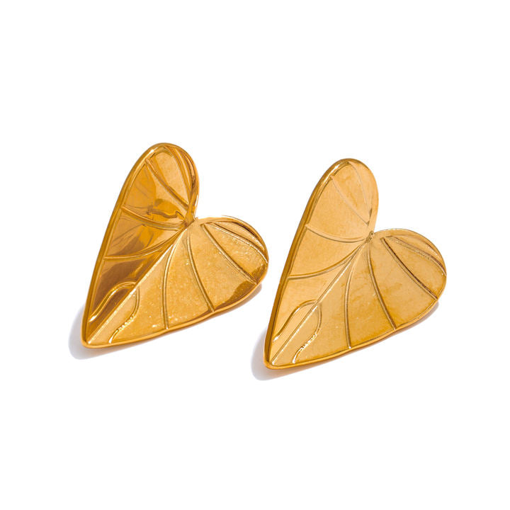 Vanya Veined Leaf Studs
