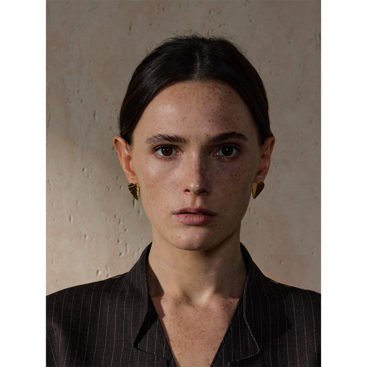 Vanya Veined Leaf Studs