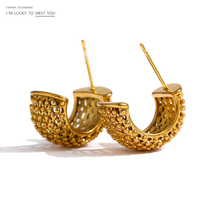 Ziya Textured Dome Hoops