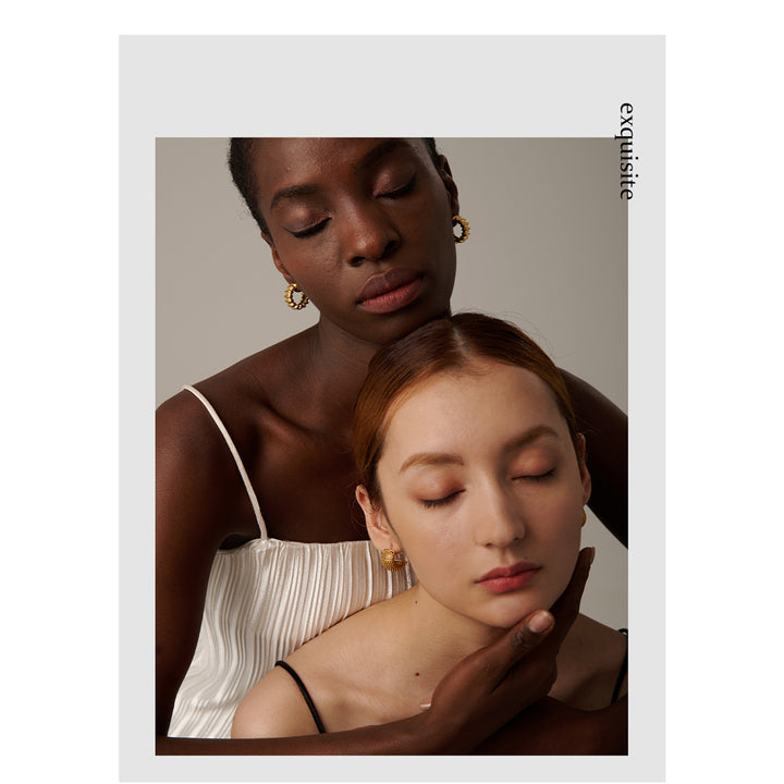 Ziya Textured Dome Hoops