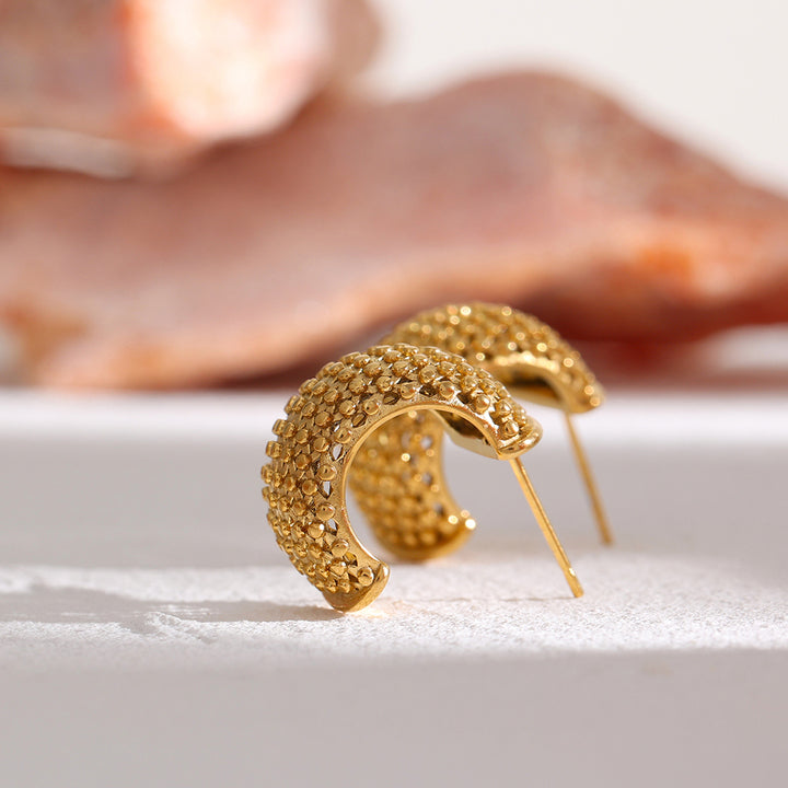 Ziya Textured Dome Hoops