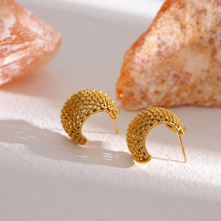 Ziya Textured Dome Hoops