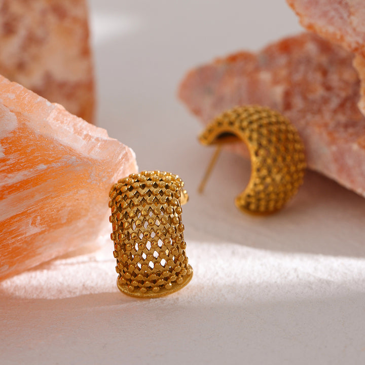 Ziya Textured Dome Hoops