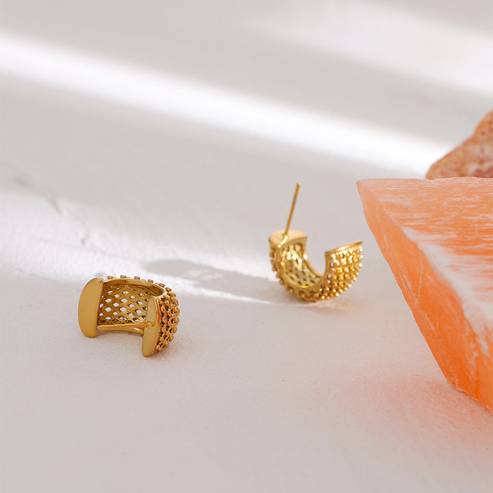 Ziya Textured Dome Hoops