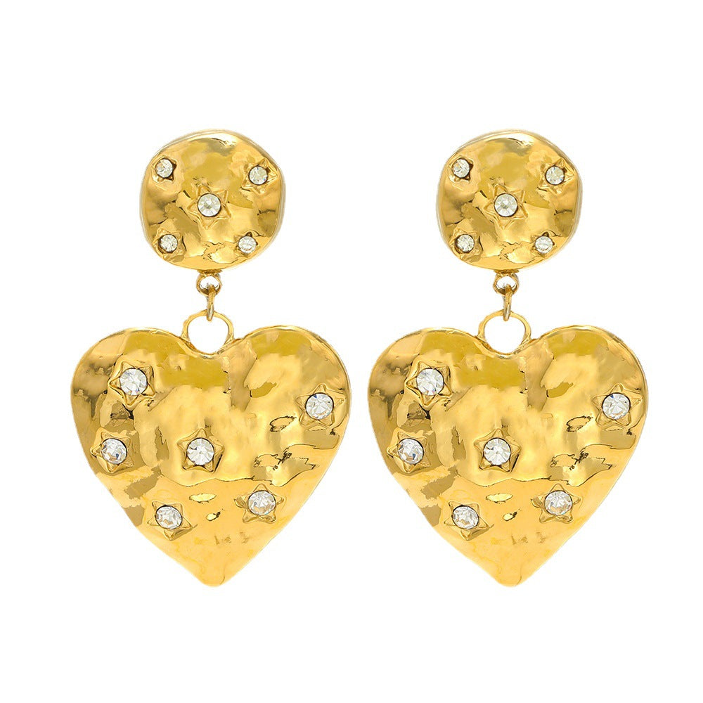 Ziya Textured Heart Studs